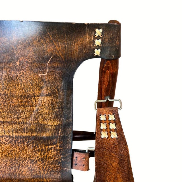 Buffalo Leather Safari Armchair by Arne Norell, 1970s For Sale - Image 4 of 5