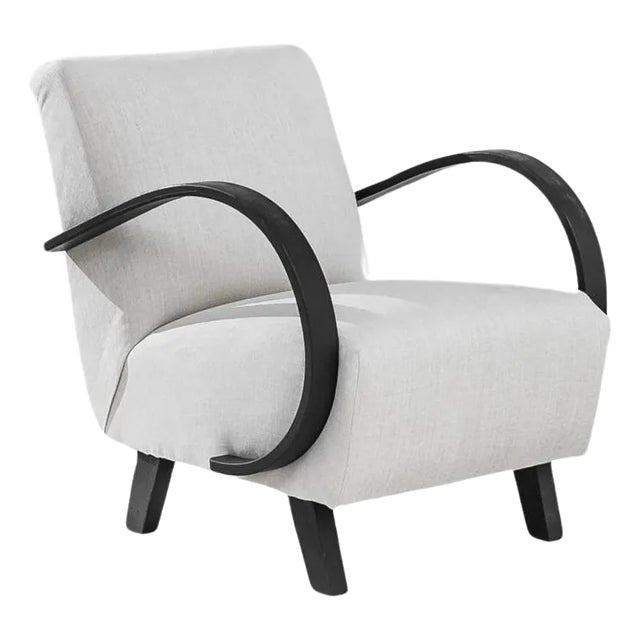 1950s Czech Wooden Armchair by J. Halabala For Sale