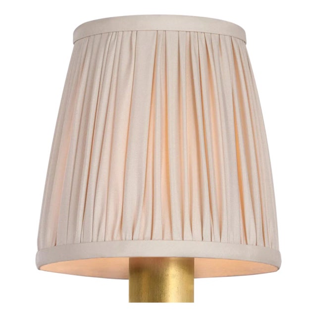 Visual Comfort Signature 4" Pleated Champagne Silk Shade For Sale