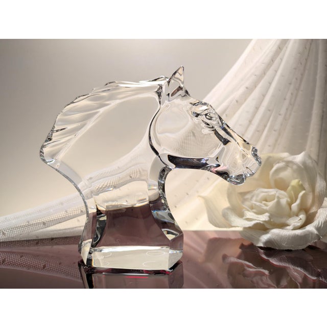 Baccarat Baccarat Crystal Horse's Head Paperweight/Figurine For Sale - Image 4 of 9