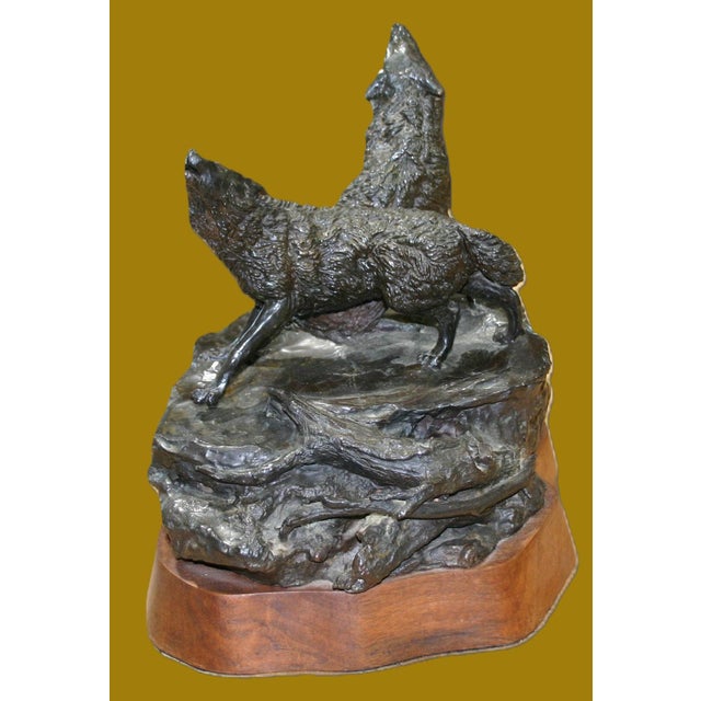1980s 1980s Wolf Sculpture by D. Kennicutt For Sale - Image 5 of 6
