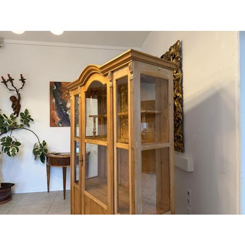 Rustic Farmhouse Display Cabinet in Softwood, 1970s For Sale - Image 3 of 15