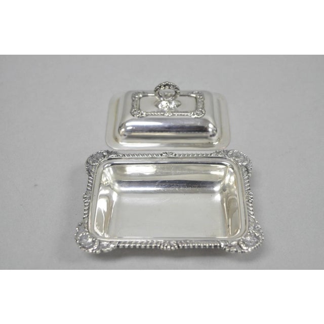 Vintage Miniature Sheffield England Silver Plated Covered Serving Dish Platter For Sale - Image 11 of 18
