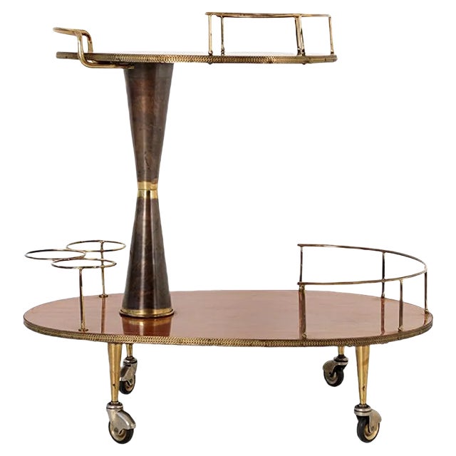 Mid-Century Italian Bar Cart, 1950s For Sale