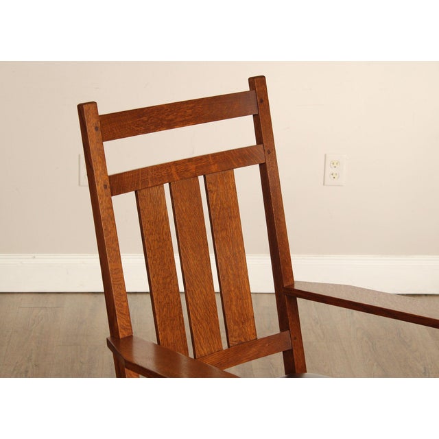 Stickley Stickley Mission Collection Harvey Ellis Oak Rocking Chair For Sale - Image 4 of 18