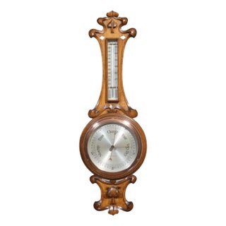 Vintage Oak Barometer, 1890s For Sale