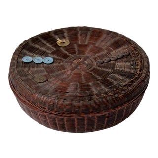 Vintage Chinese Sewing Basket For Sale