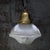 Industrial Vintage Industrial Glass Brass Pendant Light from Holophane, Usa For Sale - Image 3 of 8