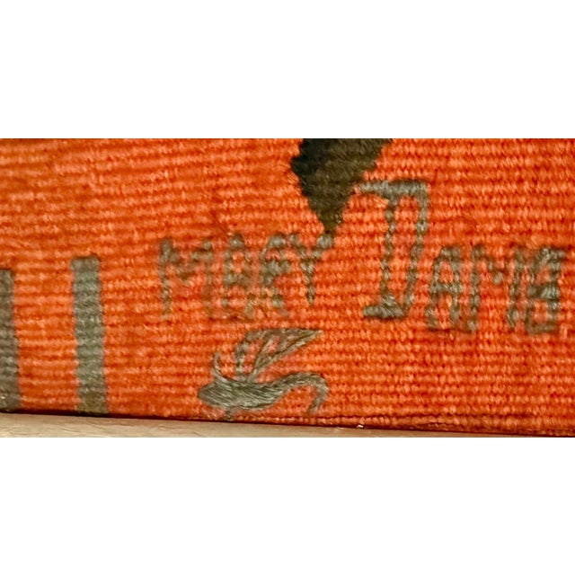 Mary Dambiermont, Mid Century Modern Handmade Wool Belgian Art Aubusson Tapestry Mary Dambiermont, Circa Late 20th Century For Sale - Image 4 of 12