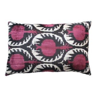 Contemporary Handmade Velvet Ikat Pillow For Sale