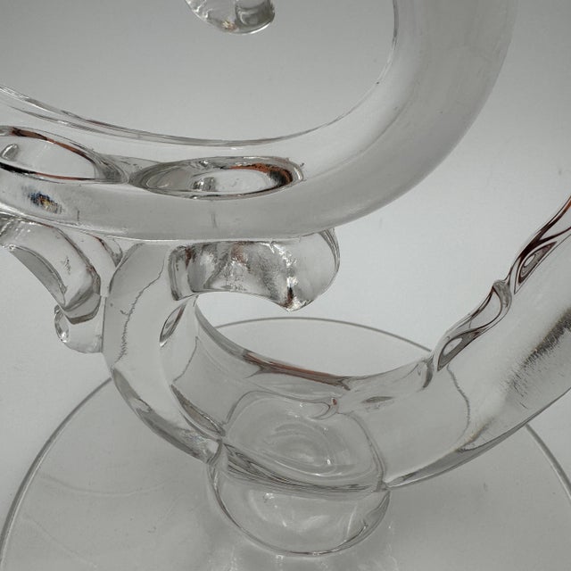 English Vintage Fostoria Heather Pattern Triple Light Candlestick Candelabra For Sale - Image 3 of 5