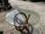 1970s Wooden Knot Dining Table With Glass Top For Sale - Image 4 of 10