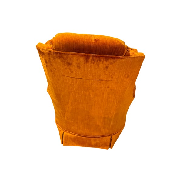 Mid-Century Modern 1970s Mid-Century Orange Velvet Chair by William Alan For Sale - Image 3 of 7