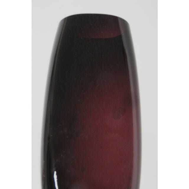 Amethyst Purple Decorative Vase Vintage Mid Century Modern Style Art Glass 4747b For Sale In Miami - Image 6 of 12
