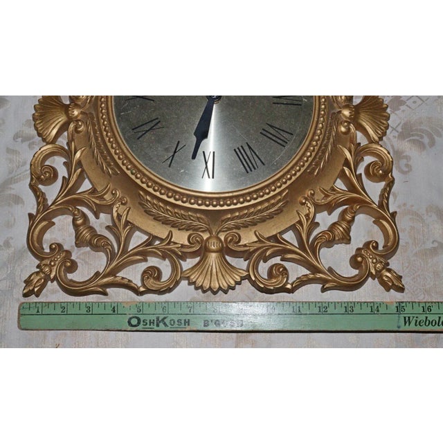 Hollywood Regency Hollywood Regency 1960's Wall Clock For Sale - Image 3 of 4
