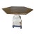 French Distressed Hexagonal Dining Table With Distressed Cast Pedestal. Very substantial table.