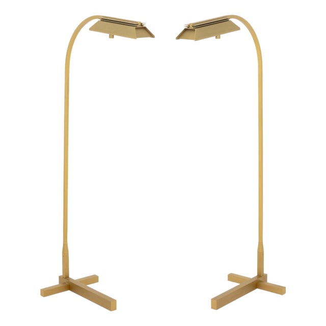 Casella Lighting Adjustable Floor Lamps, Pair For Sale