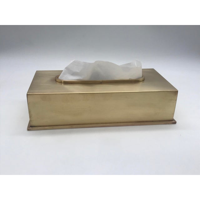 Hollywood Regency Brass Tissue Box Cover Chairish