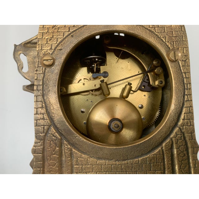 German Mantel Clock in Brass, 1950s For Sale - Image 6 of 18
