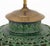 Chinese Spinach Jade Green Glazed Ceramic Pierced Vase Mounted as a Table Lamp For Sale - Image 4 of 9
