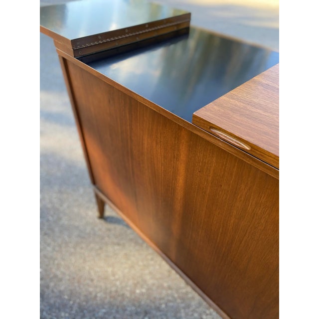 Fold-Out Dry Bar or Console Table on Casters | Mid Century Modern For Sale In Tampa - Image 6 of 12