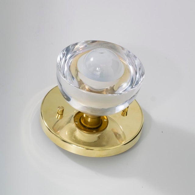 Transparent Pair of Modernist Murano glass sconces For Sale - Image 8 of 17