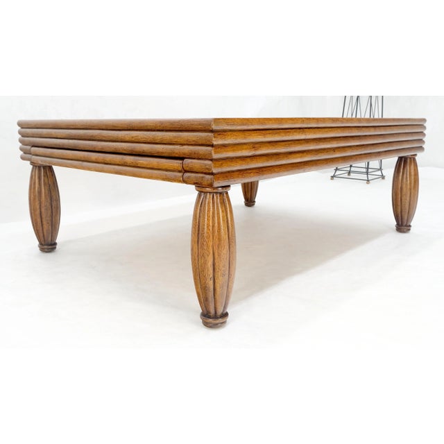 Mid-Century Modern Heavy Solid Angelica Wood Rattan Pull Out Shelves Bowling Pins Shape Legs Mint For Sale - Image 3 of 11