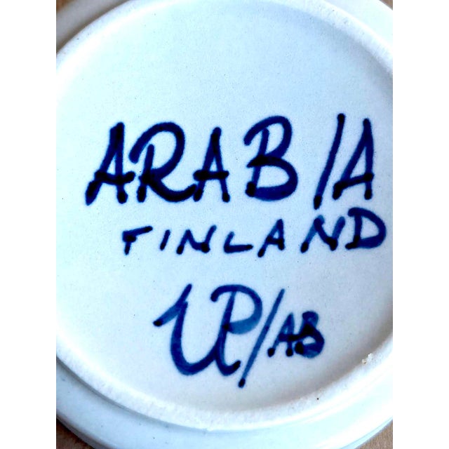 Vintage Anemone Blue by Arabia of Finland Flat Cups and Saucers Designed by Ulla Procopé , 16 Pieces For Sale - Image 10 of 10