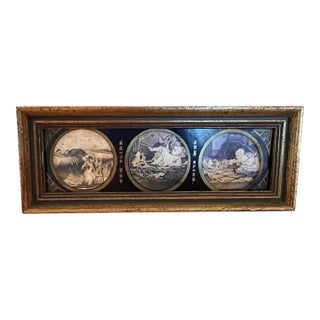 Antique European Religious Triptych – Hand-Painted Icon With Hinged Panels For Sale