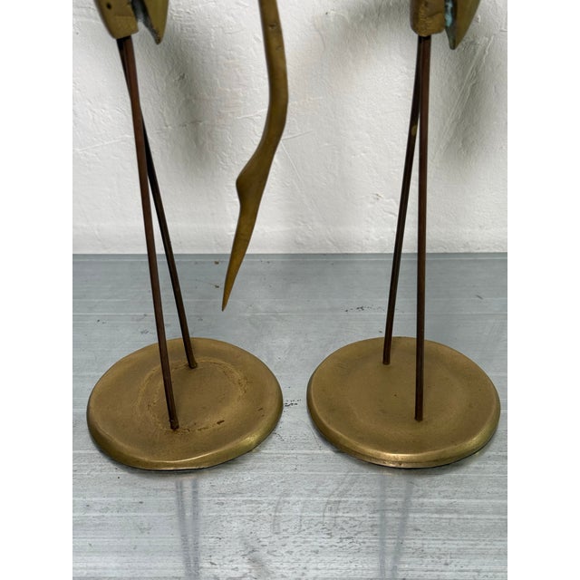 Brazilian Mid-Century Bronze Heron Sculptures - A Pair For Sale - Image 12 of 12