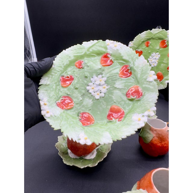 Red Antique Royal Bayreuth Strawberry Porcelain Tea Set For Sale - Image 8 of 10