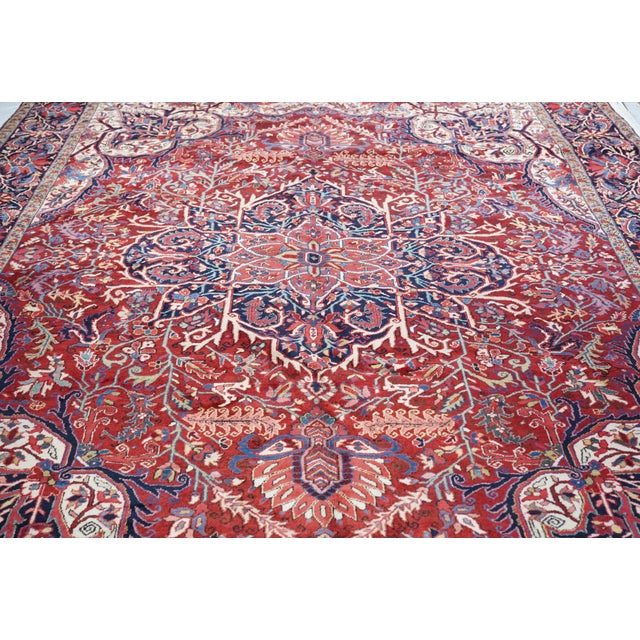 1940s 1940s Vintage Heriz Rug 10'4'' X 14'0'' For Sale - Image 5 of 9
