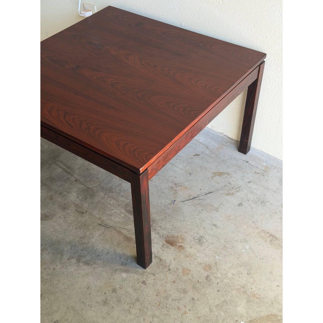 Vintage Danish Rosewood Square Coffee Table – Mid Century Modern Scandinavian Accent Table For Sale In Los Angeles - Image 6 of 8