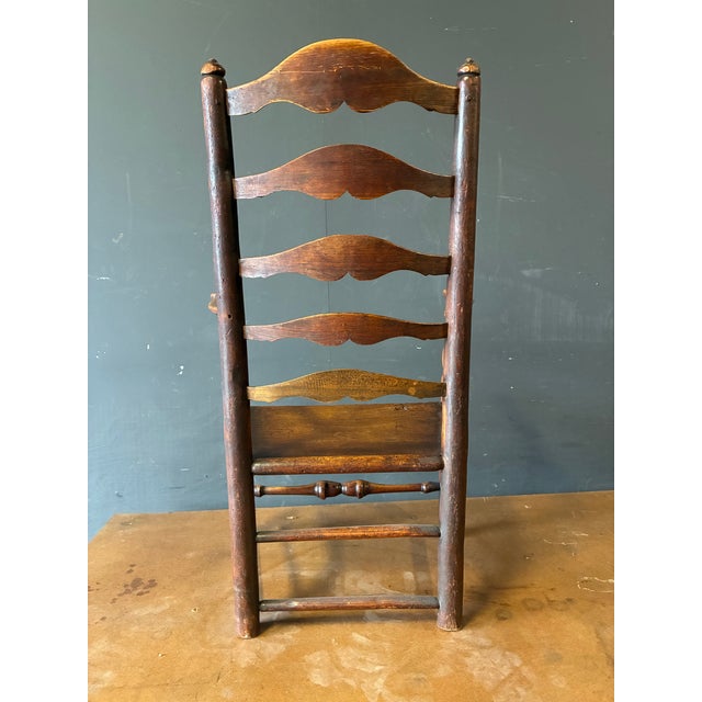 Wonderful late 17th century ladder-back barrister chair. English or American (unsure). Some repairs have been made in the...