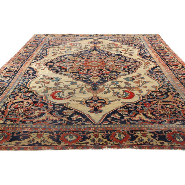 Modern Late 19th Century Persian Mohtasham Kashan Rug - 06'09 X 10'02 For Sale - Image 3 of 10