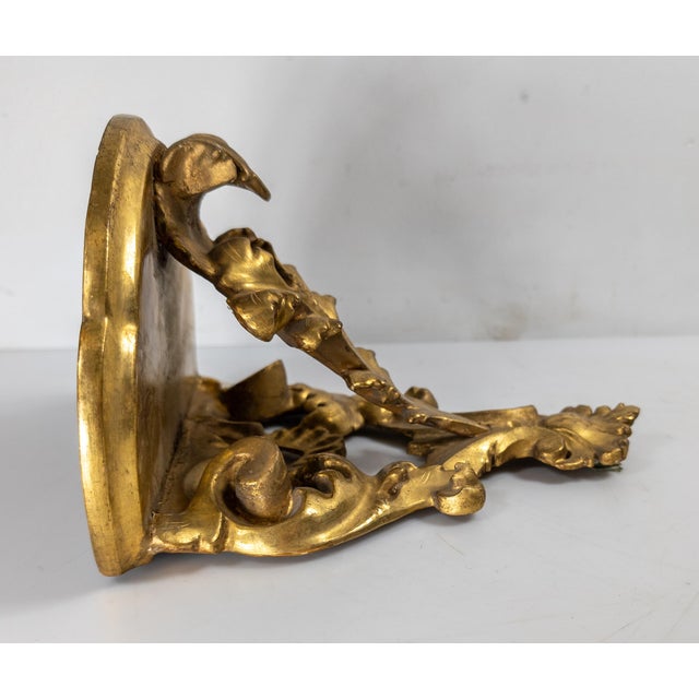 Gold 19th Century Italian Florentine Giltwood Wall Shelf in Baroque Taste For Sale - Image 8 of 13