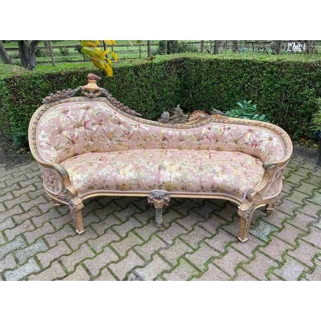 1970s French Artisan Louis XVI Pink Gold Beech Settee-1Pc For Sale - Image 16 of 16