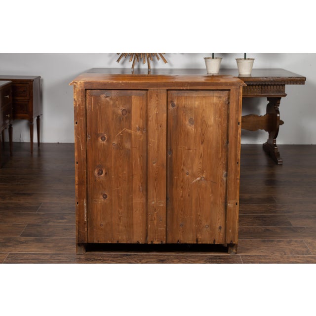 Biedermeier Austrian 1870s Biedermeier Style Four-Drawer Chest with Bookmarked Birch Veneer For Sale - Image 3 of 12