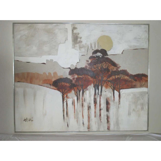 Mid 20th Century "Sunrise" Abstract Landscape Lee Reynolds Painting, Framed For Sale In Naples, FL - Image 6 of 12