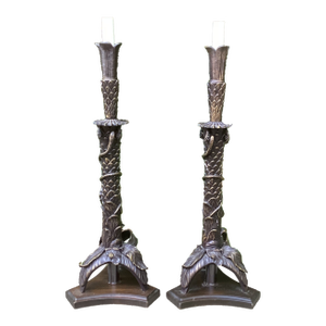 Frederick Cooper Bronze Palm Lamps – A Pair