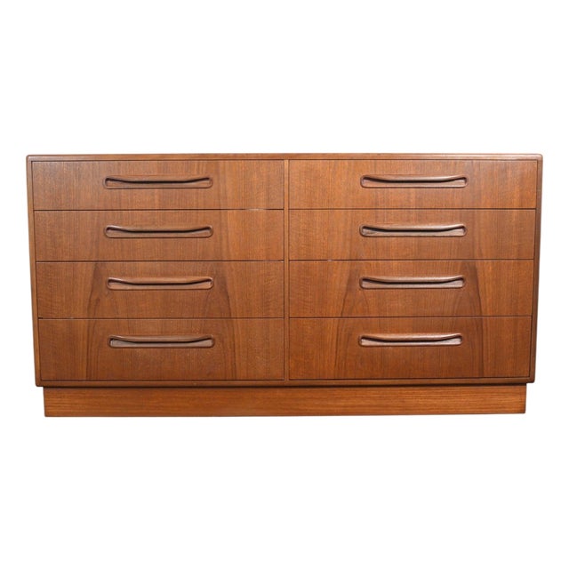 Mid 20th Century G Plan Fresco Eight Drawer Double Dresser in Teak For Sale