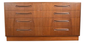 Mid 20th Century G Plan Fresco Eight Drawer Double Dresser in Teak