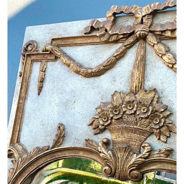 Early 20th Century Vintage Gilt Tipped Trumeau Mirror For Sale - Image 5 of 12