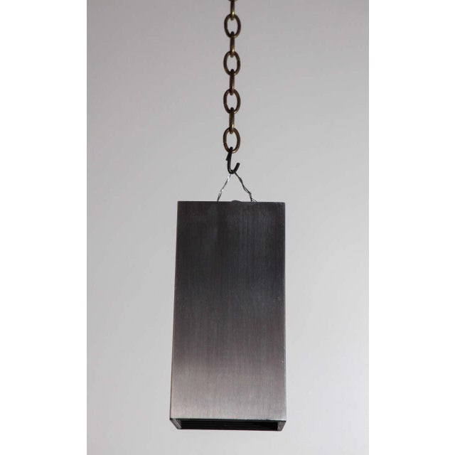 One Lightolier aluminum cube flush mount fixture newly rewired for one standard light bulb. Four available. Also listed is...