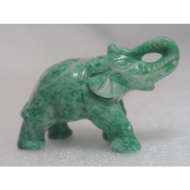 Late 20th Century Vintage Miniature Well-Carved Uncommon Amazonite Stone, Lucky Elephant! For Sale - Image 5 of 13
