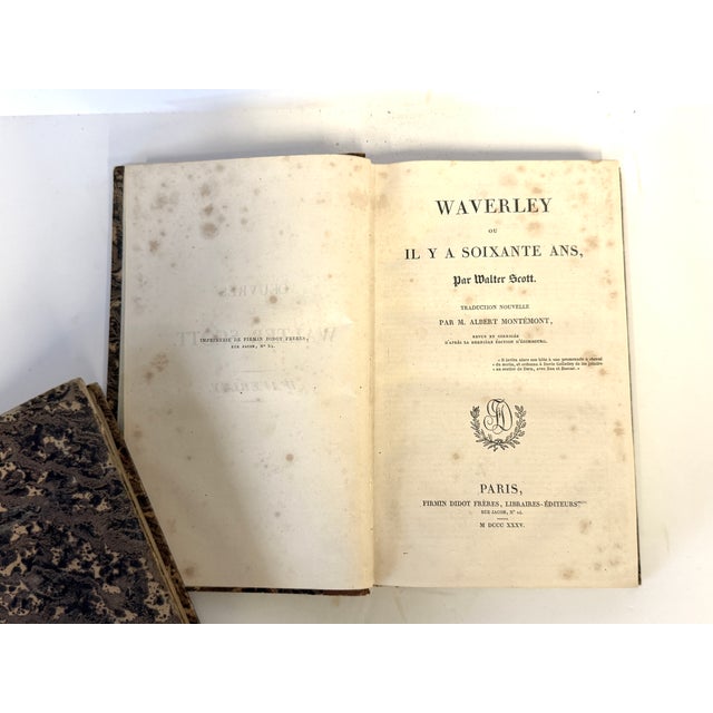 1830s Antique French Edition Walter Scott Novels Half-Leather - Set of 6 For Sale - Image 10 of 12