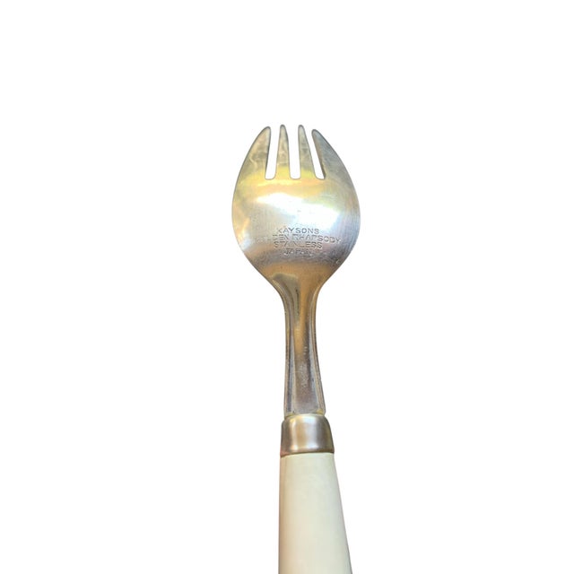 1960s Kaysons Lily of the Valley Stainless Golden Rhapsody Flatware Japan - 57 pcs For Sale - Image 4 of 12