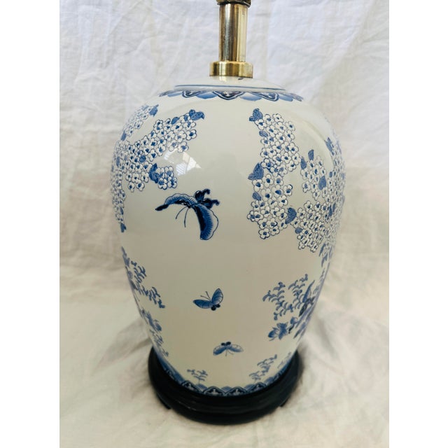 Blue & White Chinoiserie Table Lamp For Sale - Image 12 of 12