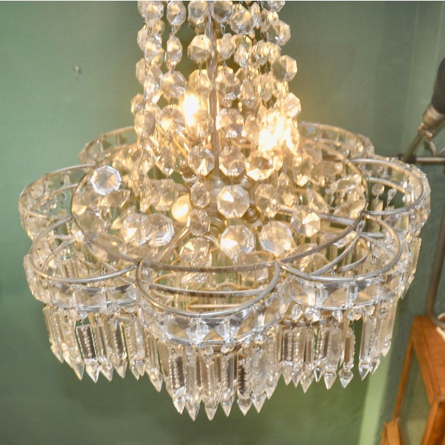 Vintage Crystal Chandelier, 1960s For Sale - Image 3 of 18