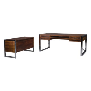Mid-Century Executive Desk and Sideboard Set by Kondor, 1960s, Set of 2 For Sale